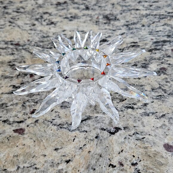 RARE VINTAGE SWAROVSKI CRYSTAL SOLARIS SUN STAR TAPER CANDLEHOLDER ORIGINAL BOX - Picture 4 of 16